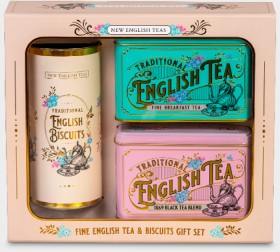 NEW-English-Tea-80-Teabags-English-Breakfast-Blend-360g-Ginger-Biscuits-Gift-Box-200gm on sale