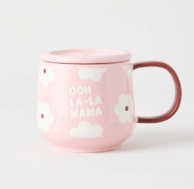 Vue+Cosy+Collection+Biggie+Mug+with+Coaster+-+Pink