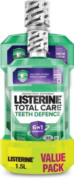 Listerine+Mouthwash+Teeth+Defence+Value+Pack+1.5L%2A