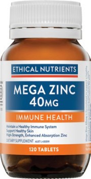 Ethical-Nutrients-Mega-Zinc-40mg-120-Tablets on sale