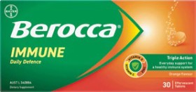 Berocca-Immune-Daily-Defence-Orange-Flavoured-Effervescent-Tablets-30-Pack on sale
