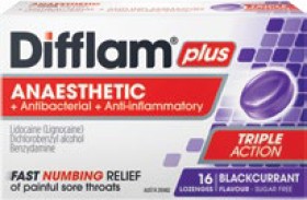 Difflam-Plus-Lozenges-Blackcurrant-Flavour-16-Pack on sale