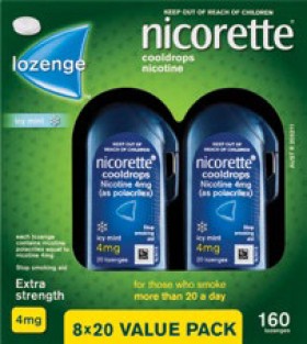 Nicorette-Cooldrops-Lozenges-Icy-Mint-4mg-160-Pack on sale