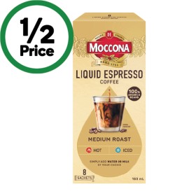 Moccona-Liquid-Espresso-Sachets-Pk-8 on sale