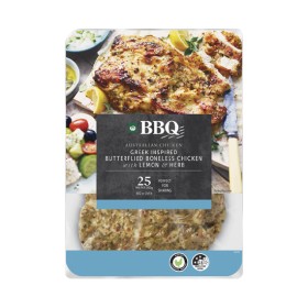 Woolworths-BBQ-Greek-Style-Lemon-Herb-Butterflied-Boneless-RSPCA-Approved-Chicken-From-the-Meat-Dept on sale