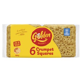 Golden-Crumpet-Squares-425g-Pk-6 on sale