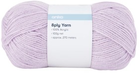 8-Ply-Acrylic-Yarn-100g-Lilac on sale