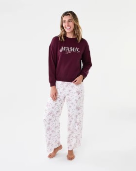 Sweat+Top+and+Flannel+Pants+Pyjama+Set