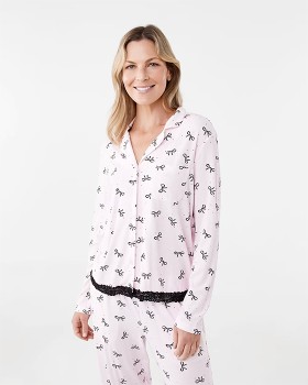 Long-Sleeve-Rib-Lace-Button-Through-Top on sale