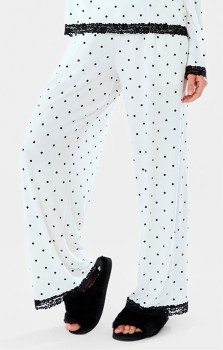 Rib-Lace-Trim-Pants-White on sale