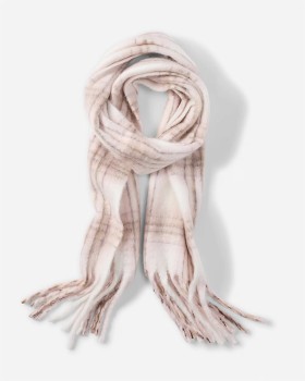 Printed+Fluffy+Scarf+-+Pink+Multi