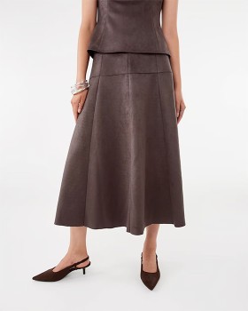 Suedette-A-line-Maxi-Skirt on sale
