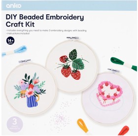 DIY+Beaded+Embroidery+Craft+Kit