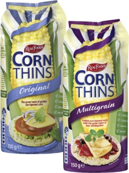Real-Foods-Corn-Thins-125g-150g on sale