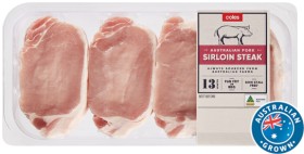 Coles-Australian-Pork-Sirloin-Steak-500g on sale