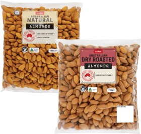 Coles+Dry+Roasted%2C+Natural+or+Roasted+%26amp%3B+Salted+Almonds+750g+Pack