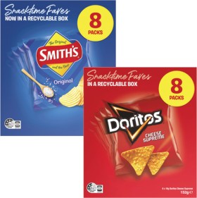 Smiths-Crinkle-Cut-Potato-Chips-or-Doritos-8-Pack-152g on sale