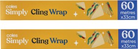 Coles-Simply-Cling-Wrap-60-Metres on sale