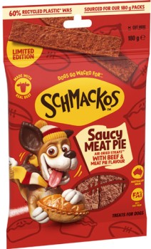 NEW+Schmackos+Dog+Treats+Saucy+Meat+Pie+180g