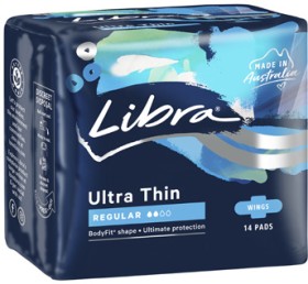 Libra-Ultra-Thin-Pads-with-Wings-Regular-14-Pack-or-Super-12-Pack on sale