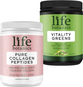 Life+Botanics+Vitality+Greens+Powder+450g+or+Pure+Collagen+Peptides+Powder+300g%5E