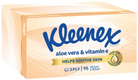 Kleenex+3-Ply+Wellbeing+Tissues+Facial+Aloe+Vera+%26amp%3B+Vitamin+E+95+Pack