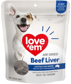 Love+%26%23039%3Bem+Air+Dried+Dog+Treats+Beef+Liver+200g