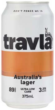 Travla+Mid+Strength+Lager+Cans+24x375mL