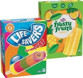 Peters+Frosty+Fruits+6%E2%80%918+Pack+or+Life+Savers+Ice+Block+8+Pack+Selected+Varieties