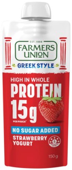 Farmers-Union-Greek-Style-High-Protein-Yogurt-Pouch-150g-Selected-Varieties on sale