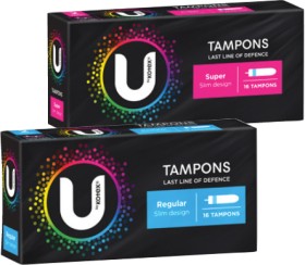 U-by-Kotex-Slim-Tampons-16-Pack-Selected-Varieties on sale