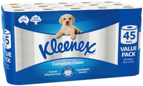 Kleenex+Complete+Clean+Toilet+Tissue+45+Pack