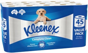 Kleenex-Complete-Clean-Toilet-Tissue-45-Pack on sale