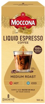 Moccona-Liquid-Espresso-Coffee-Sachet-8-Pack-Selected-Varieties on sale