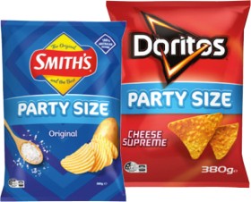 Doritos-Corn-Chips-Smiths-Crinkle-Cut-Chips-380g-or-Red-Rock-Deli-Chips-290g-Selected-Varieties on sale
