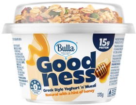 Bulla+Goodness+Greek+Style+Yogurt+%26lsquo%3Bn%26rsquo%3B+Muesli+170g+Selected+Varieties