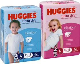 Huggies+Ultra+Dry+or+Skin+Protect+Nappies+30%E2%80%9154+Pack+Selected+Varieties