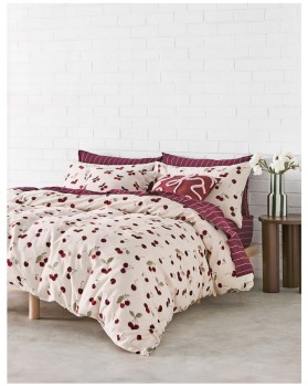 Vue-Cherry-Coded-Cotton-Sateen-Quilt-Cover-Set on sale