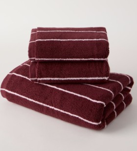 Vue-Pinstripe-Bath-Towel-Red-Velvet on sale