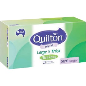 Quilton-3-Ply-Large-Thick-Aloe-Vera-Facial-Tissue-Pk-72 on sale