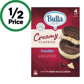 Bulla+Creamy+Classics+Ice+Cream+Sandwiches+448ml+Pk+4