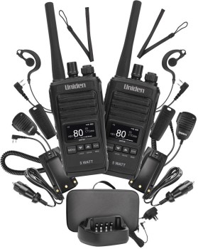 Uniden+5W+80CH+Handheld+Splash+Proof+UHF+Twin+Deluxe+Pack