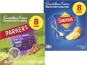 Smith%26%23039%3Bs+Crinkle+Cut+Potato+Chips+or+Parker%26%23039%3Bs+Pretzels+8+Pack+152g-200g
