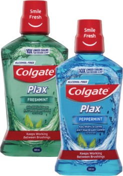 Colgate-Plax-Fresh-Mint-or-Peppermint-Mouthwash-500mL on sale