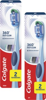Colgate+360+Degree+Soft+or+Medium+Toothbrush+2+Pack