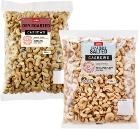 Coles-Dry-Roasted-or-Roasted-Salted-Cashews-750g-Pack on sale