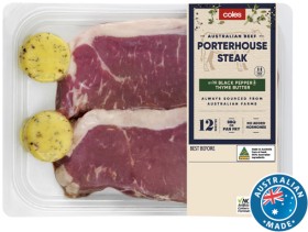 Coles-Australian-No-Added-Hormones-Porterhouse-Steak-with-Thyme-Pepper-Butter-500g on sale