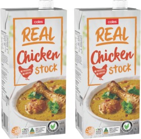 Coles-Real-Chicken-Liquid-Stock-1-Litre on sale