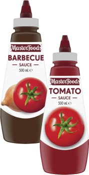 MasterFoods+Squeeze+Tomato+or+Barbecue+Sauce+475mL-500mL
