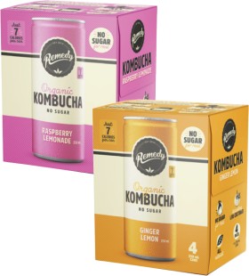 Remedy-Kombucha-4x250mL on sale